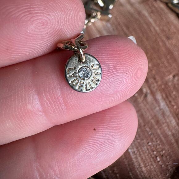 Lydell NYC Rhinestone Crystal Center Large Link Chain Necklace Adjustable Length - Picture 5 of 6